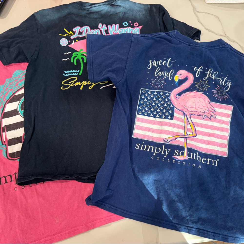 Simply Southern Kids Tees - Black, Pink, Blue